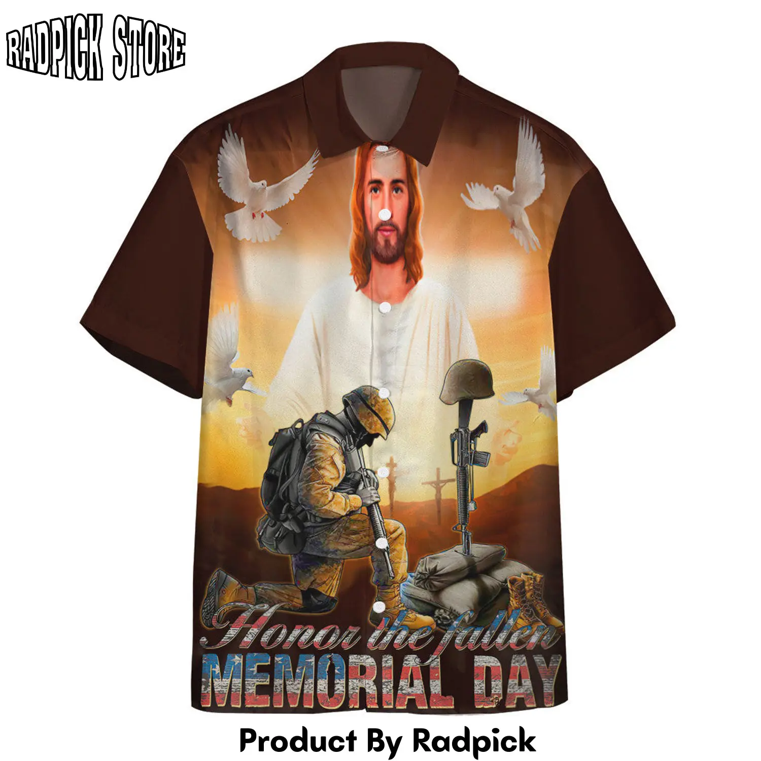 Radpick 3d memorial day honor the fallen veteran custom hawaiian shirt rp292564